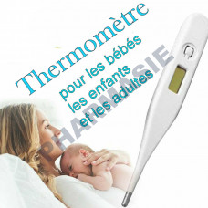 Thermomètre médical étanche écran LCD mesure orale rectale axillaire Norme CE