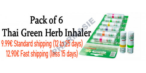 DISCOUNT Pack of 6 Green Herb Inhaler
