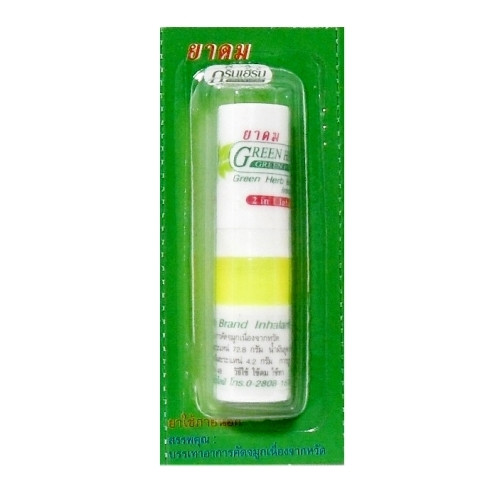 Inhalateur Thai Green Herb Herbes Verte Thai de poche Rhume Nez bouché Menthol Bornéol Camphre Huile d'eucalyptus - Pack de 6