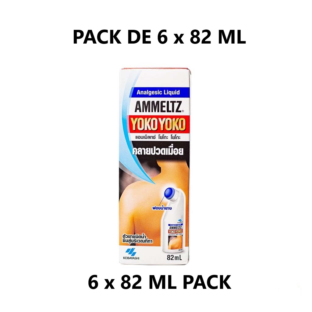 Pack of 6x Ammeltz YOKO YOKO Analgesic Liquid 82ML